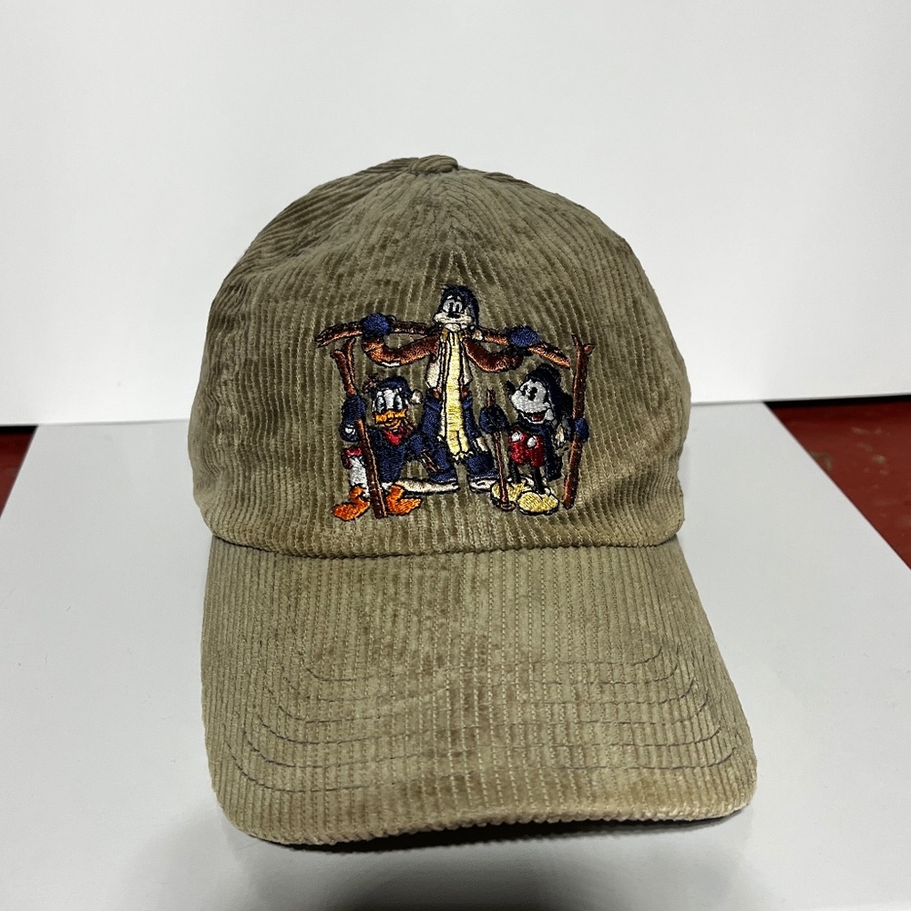 Disney Store Corduroy Hat Goofy Donald Duck Mickey Mouse Embroidered Ski Design